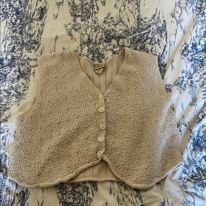 Bass Cream Sleeveless Boxy Button Down Top